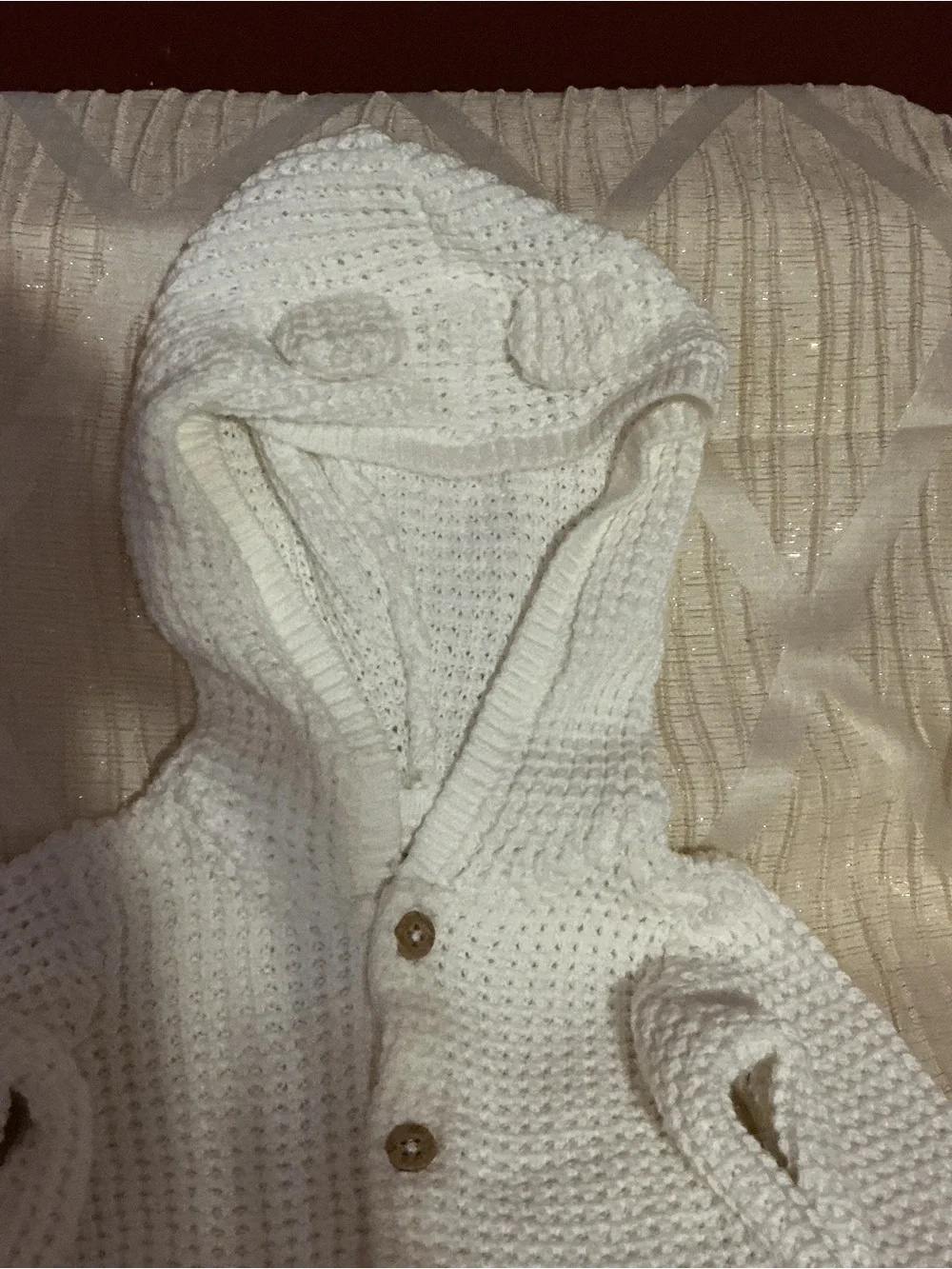 Carter's Cream Knit Hooded Baby Cardigan